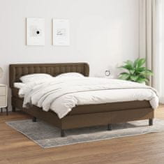 Greatstore Box spring postel s matrací tmavě hnědá 140x190 cm textil