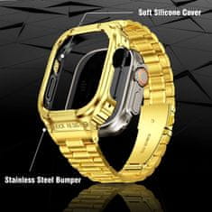 X-Site Řemínek pro Apple watch kovový 3Beads 44mm s krytem zlatý
