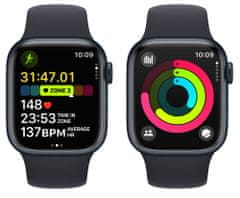 Apple Watch Series 9, Cellular, 41mm, Midnight, Midnight Sport Band - M/L (MRHT3QC/A)