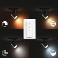 Philips Hue White Ambiance Bodové svítidlo Philips Runner BT 8719514338326 LED GU10 1x5W 350lm 2200-6500K 230V, černé s dálkovým ovladačem a Bluetooth