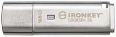 Kingston IronKey Locker+ 50, 128GB, stříbrná (IKLP50/128GB)