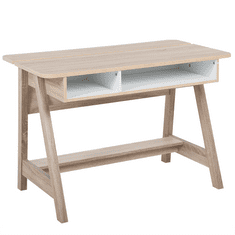 Beliani Psací stůl světlé dřevo/bilá 110 x 60 cm JACKSON